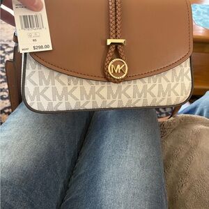 Michael Kors Brown and Cream Crossbody Bag NWT